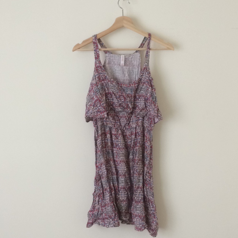 xhilaration M red abstract print rayon sundress
